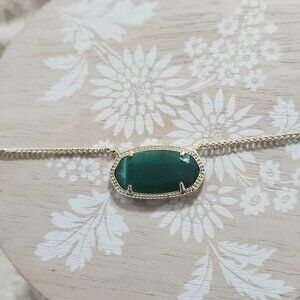 Kendra Scott Emerald Green Gold Dylan Necklace